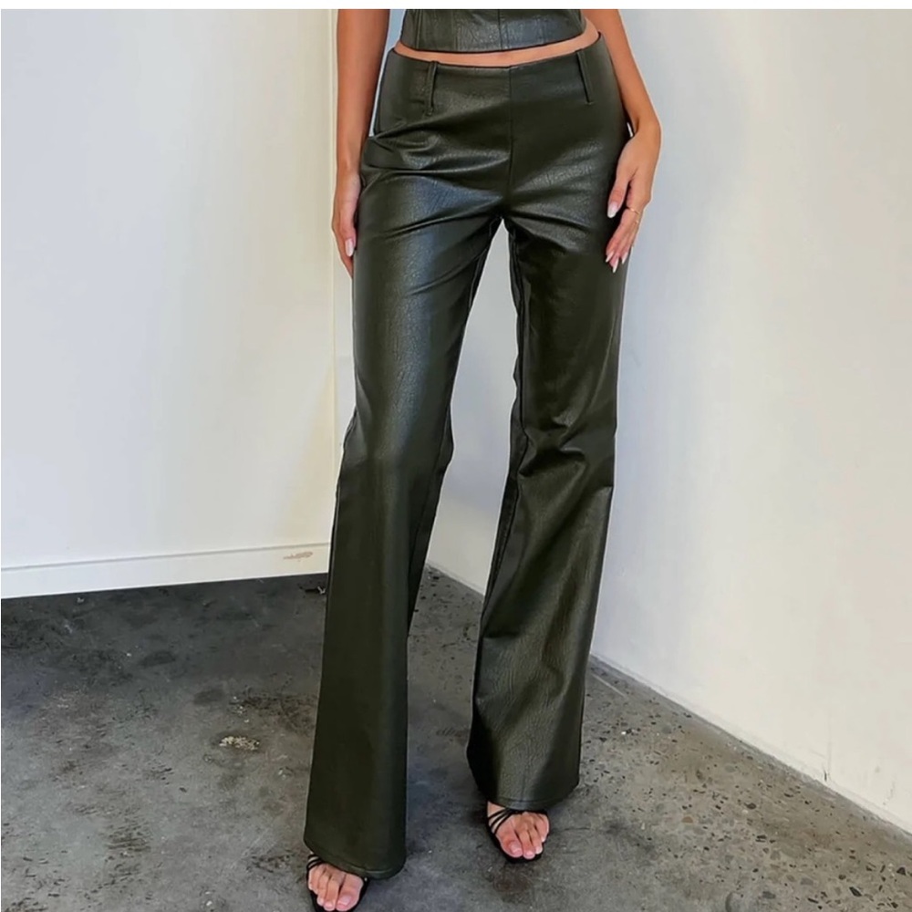 Tiger mist faux leather pants